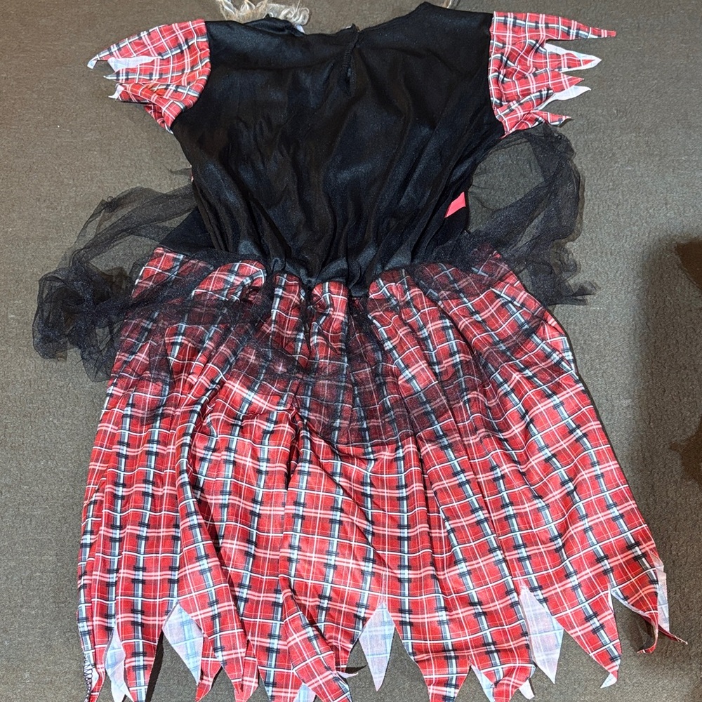 Kids Plaid Costume with Black and Red Design